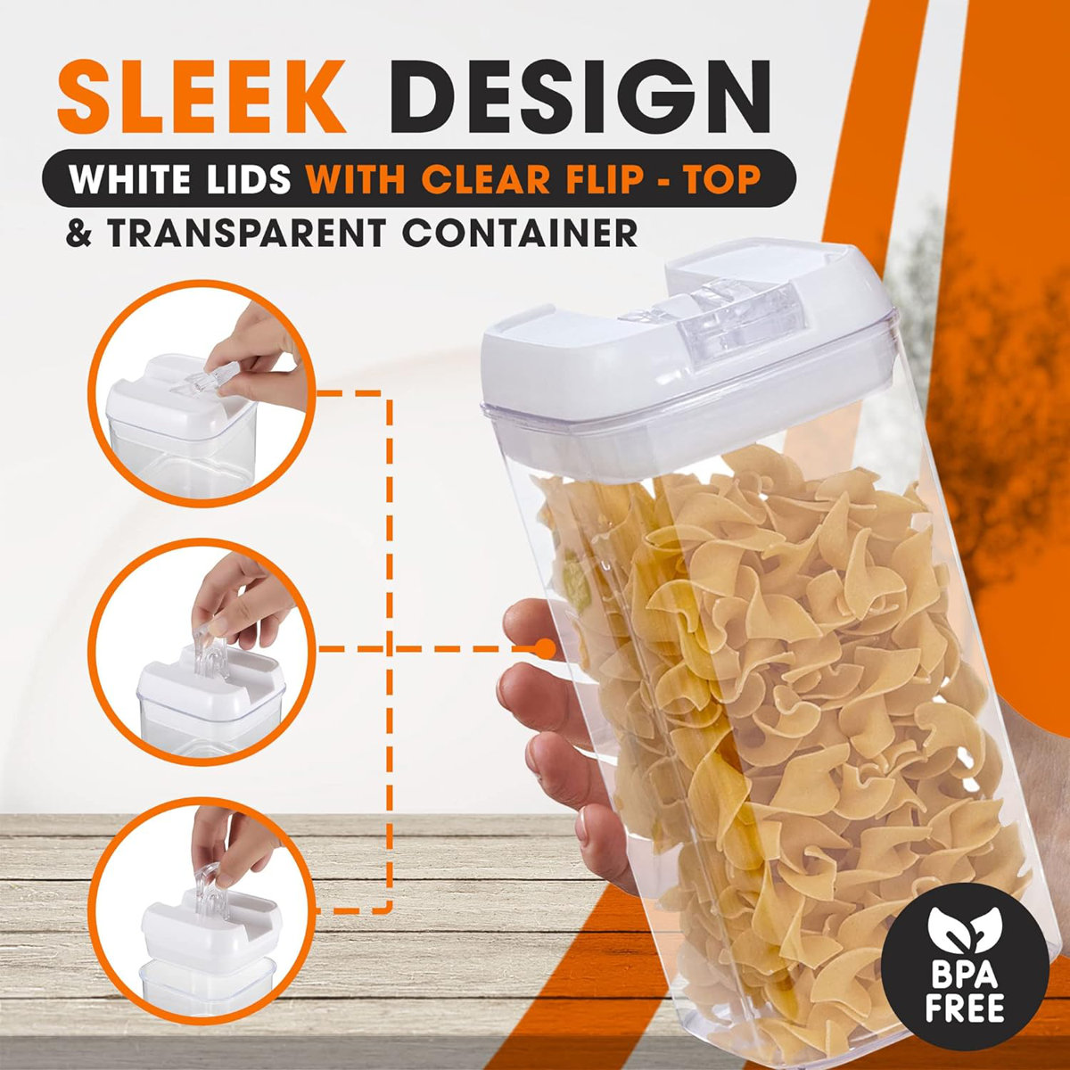 Cheer Collection 43.2oz. Food Storage Container (Set of 6)